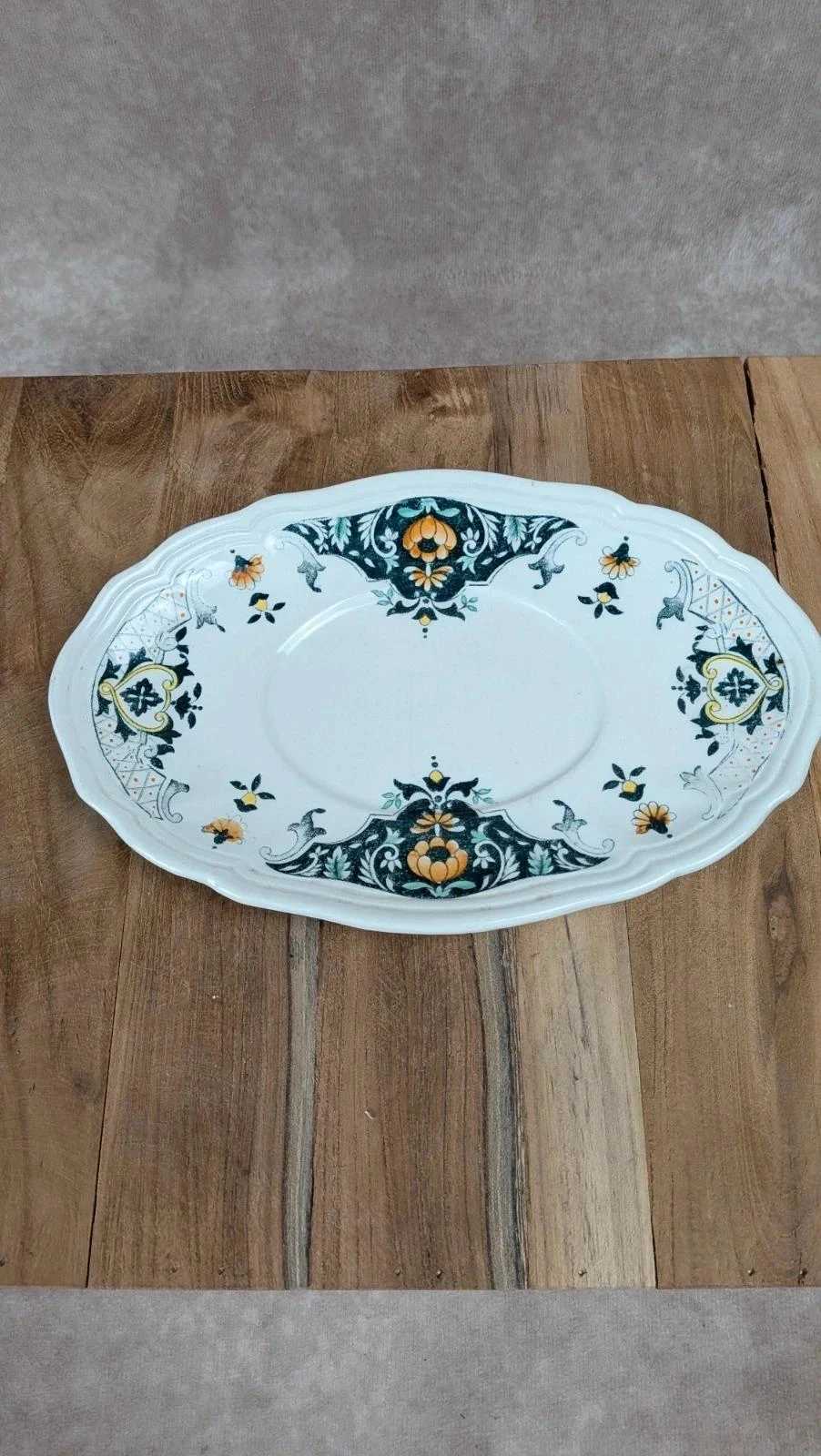 Longchamp vintage floral decorated sauce boat + saucer – photo 3